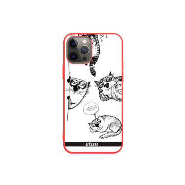 Phone case - casey Soft Flex Design - Funny Cats - Cartoon Cats - red