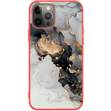 Phone case - casey Soft Flex Design - Gold Abstract - Marble with a golden application - red