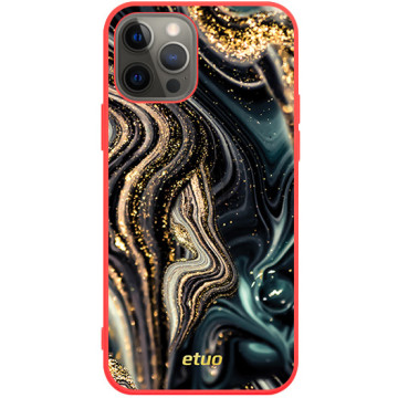 Phone case - casey Soft Flex Design - Gold Abstract - Black and gold marble - red