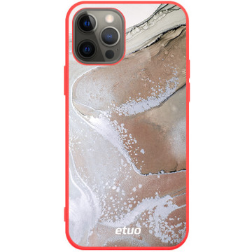 Phone case - casey Soft Flex Design - Gold Abstract - Sand marble - red