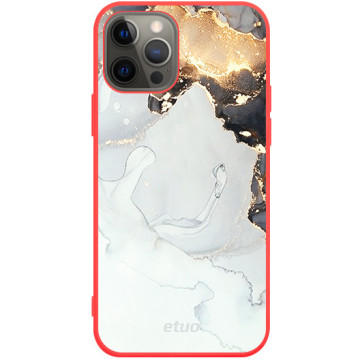 Phone case - casey Soft Flex Design - Gold Abstract - Ash and gold - red