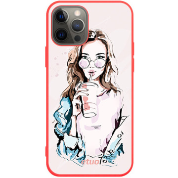 Phone case - casey Soft Flex Design - Fashion Girls - Hipster Girl - red