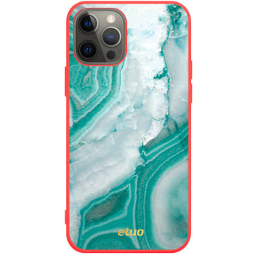Phone case - casey Soft Flex Design - Insta Marble - Turquoise marble - red