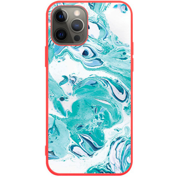 Phone case - casey Soft Flex Design - Marble Case - Blue Marble - red
