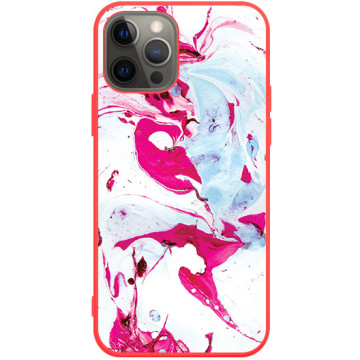 Phone case - casey Soft Flex Design - Marble Case - Pink Marble - red