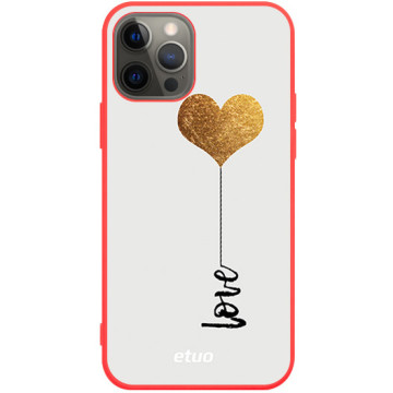 Phone case - casey Soft Flex Design - Minimalist - Golden Heart - red