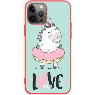 Phone case - casey Soft Flex Design - Unicorn - Unicorn Love - red