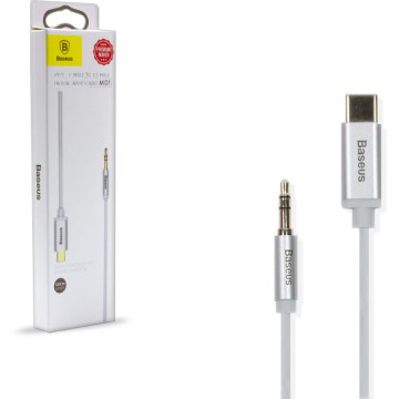 Baseus Yiven M01 cable (CAM01-02) - adapter from USB-C to 3.5 mm mini jack - 120 cm - White