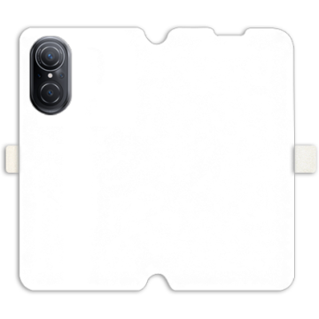 Phone case - casey Wallet Book Design - Marble Case - White Marble