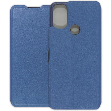 Motorola Moto E20 Case - Soft Wallet Book - navy blue