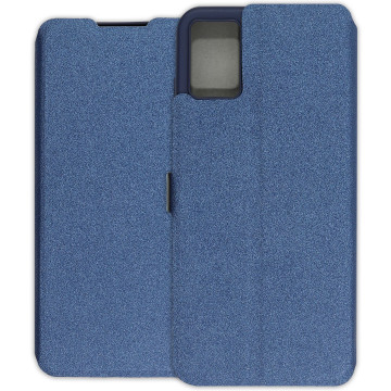 Motorola Moto E22i Case - Soft Wallet Book - navy blue