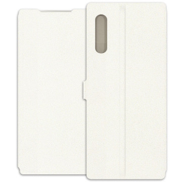 LG Velvet Case - Wallet Book - white