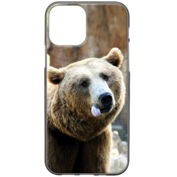 Phone case - casey Design Case - Funny Animals - Bear with tongue - black