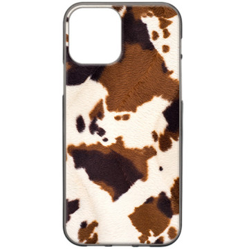 Phone case - casey Design Case - Animal Pattern - Brown Cow - black