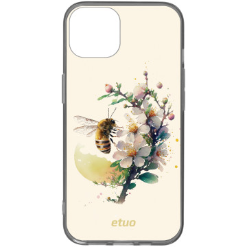 Etui na telefon - casey Design Case - Bloom & Buzz - Bee and flowers - black
