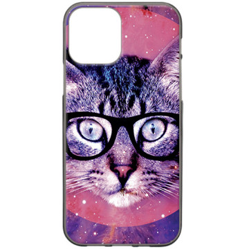 Phone case - casey Design Case - Case with cat - Cat with glasses - black
