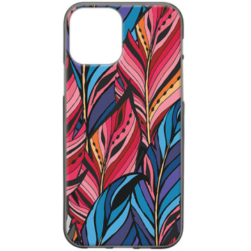 Phone case - casey Design Case - Folk & Dreamcatcher - Folk feathers - black