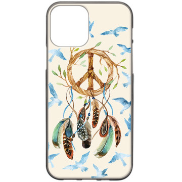Phone case - casey Design Case - Folk & Dreamcatcher - Dreamcatcher and birds - black