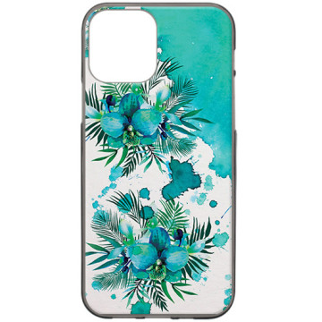 Phone case - casey Design Case - Floral Case - Turquoise orchid - black