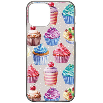 Phone case - casey Design Case - Food Porn - Colorful cupcakes - black