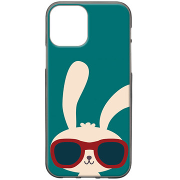 Phone case - casey Design Case - Forever Young - Rabbit with glasses - black