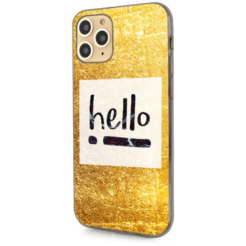Phone case - casey Design Case - Chic Design - Hello Gold - black