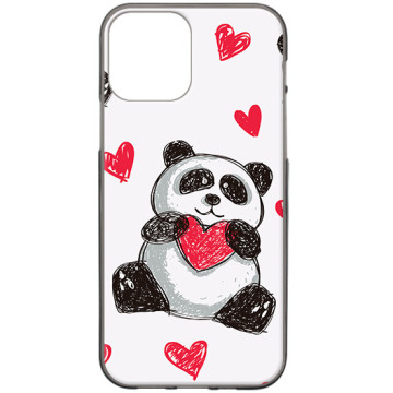 Phone case - casey Design Case - Panda - Panda with heart - black