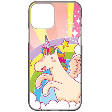 Phone case - casey Design Case - Unicorn - Unicorn with rainbow - black
