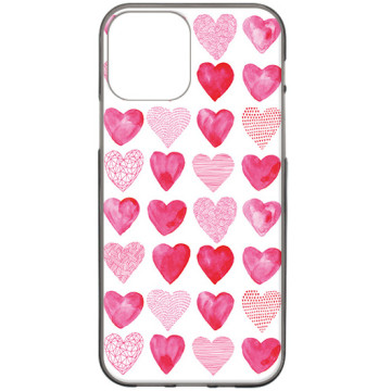 Phone case - casey Design Case - Valentine's Day - Pink hearts - black