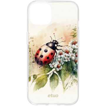 Etui na telefon - casey Design Case - Bloom & Buzz - Ladybug among the flowers - white
