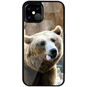 Phone case - casey Glossy Case - Funny Animals - Bear with tongue