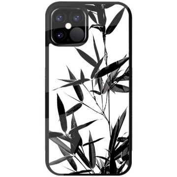 Phone case - casey Glossy Case - Black and white - Bamboo leaves