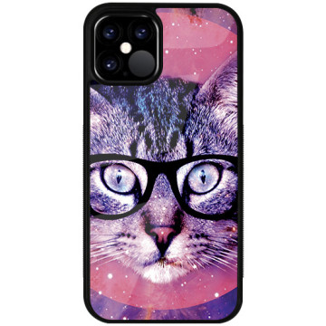 Phone case - casey Glossy Case - Case with cat - Cat with glasses