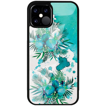 Phone case - casey Glossy Case - Floral Case - Turquoise orchid