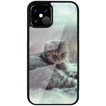 Phone case - casey Glossy Case - Christmas gift - Cat in the snow