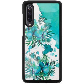 Phone case - casey Glossy Hard Case - Floral Case - Turquoise orchid