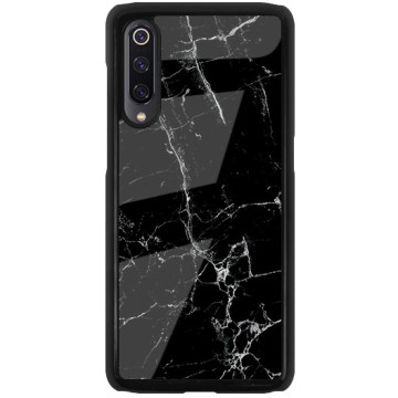 Phone case - casey Glossy Hard Case - Marble Case - Black Marble