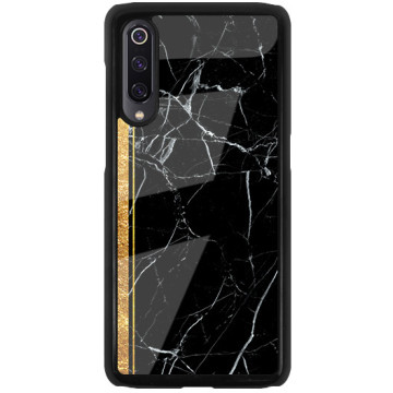 Phone case - casey Glossy Hard Case - Marble Case - Marble with gold stripe