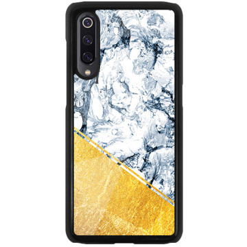 Phone case - casey Glossy Hard Case - Marble Case - Blue marble with gold application