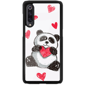 Phone case - casey Glossy Hard Case - Panda - Panda with heart
