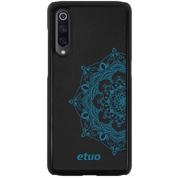 Leather Hard Case - black and blue - Mandala