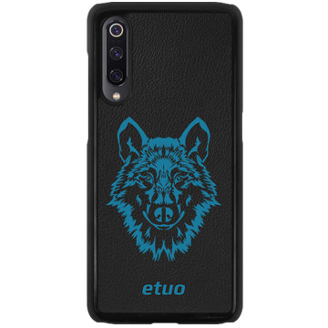Leather Hard Case - black and blue - Wolf