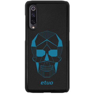 Leather Hard Case - black and blue - Skull