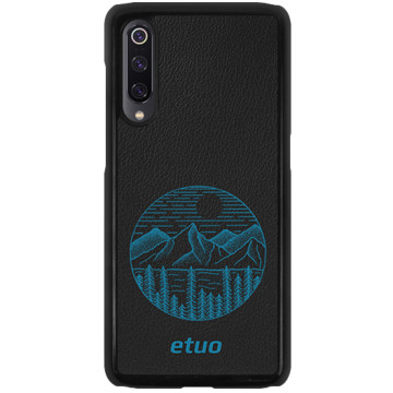 Leather Hard Case - black and blue - Mrs Ostrovia mountains