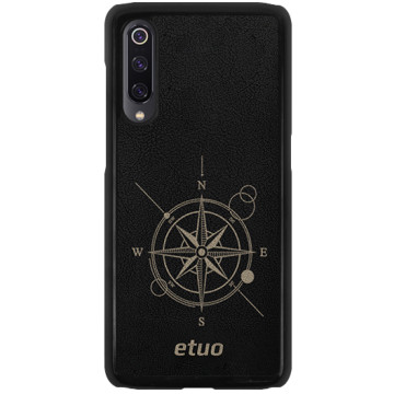 Leather Hard Case - black and golden - Compass