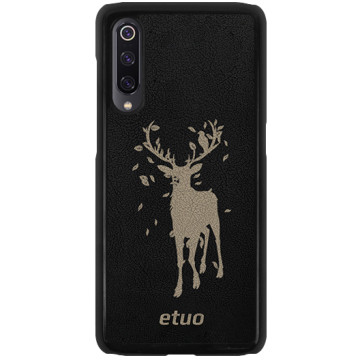 Leather Hard Case - black and golden - Deer