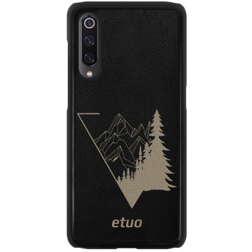 Leather Hard Case - black and golden - The forest