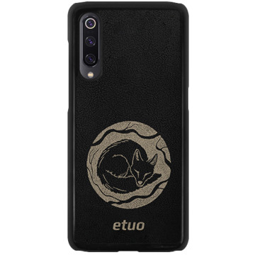 Leather Hard Case - black and golden - Mrs Ostrovia fox