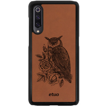 Leather Hard Case - cinnamon brown - Owl