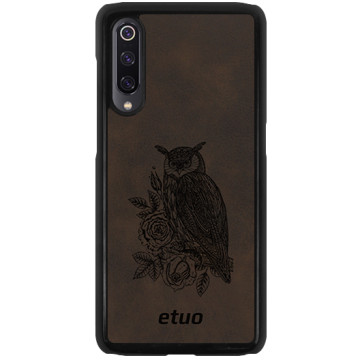 Leather Hard Case - dark chocolate - Owl